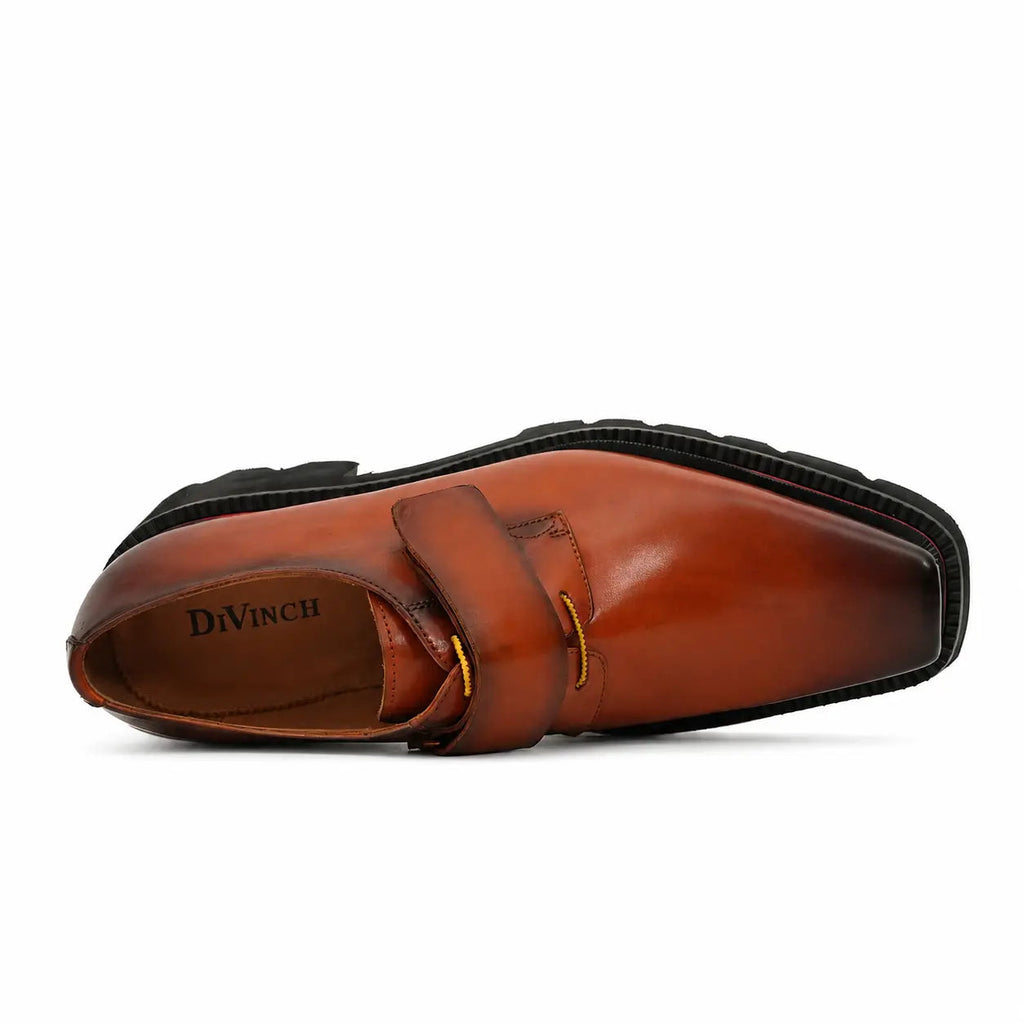 Burnished Brown Platform Strap Shoe DIVINCH