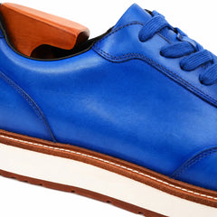 Burnished Cobalt Platform Derby Sneaker DIVINCH