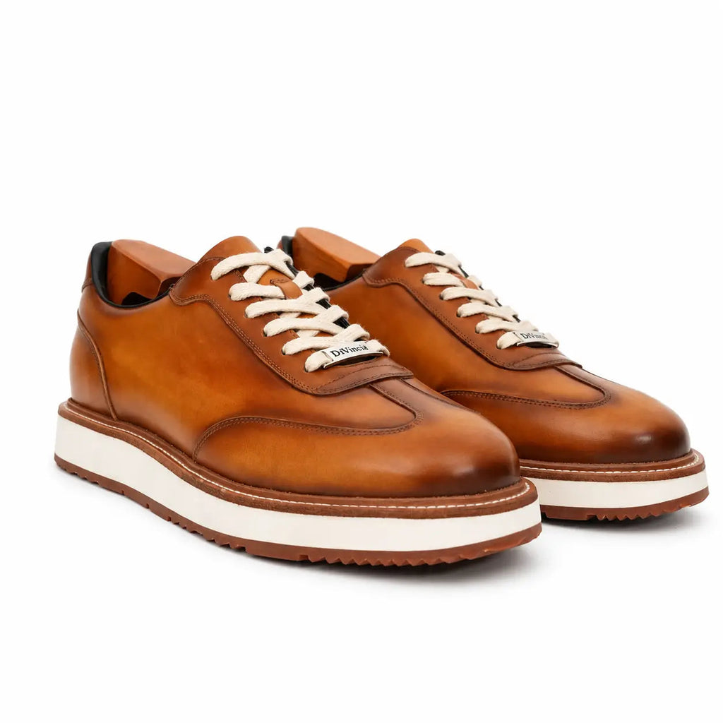 Burnished Cognac Platform Derby Sneaker DIVINCH