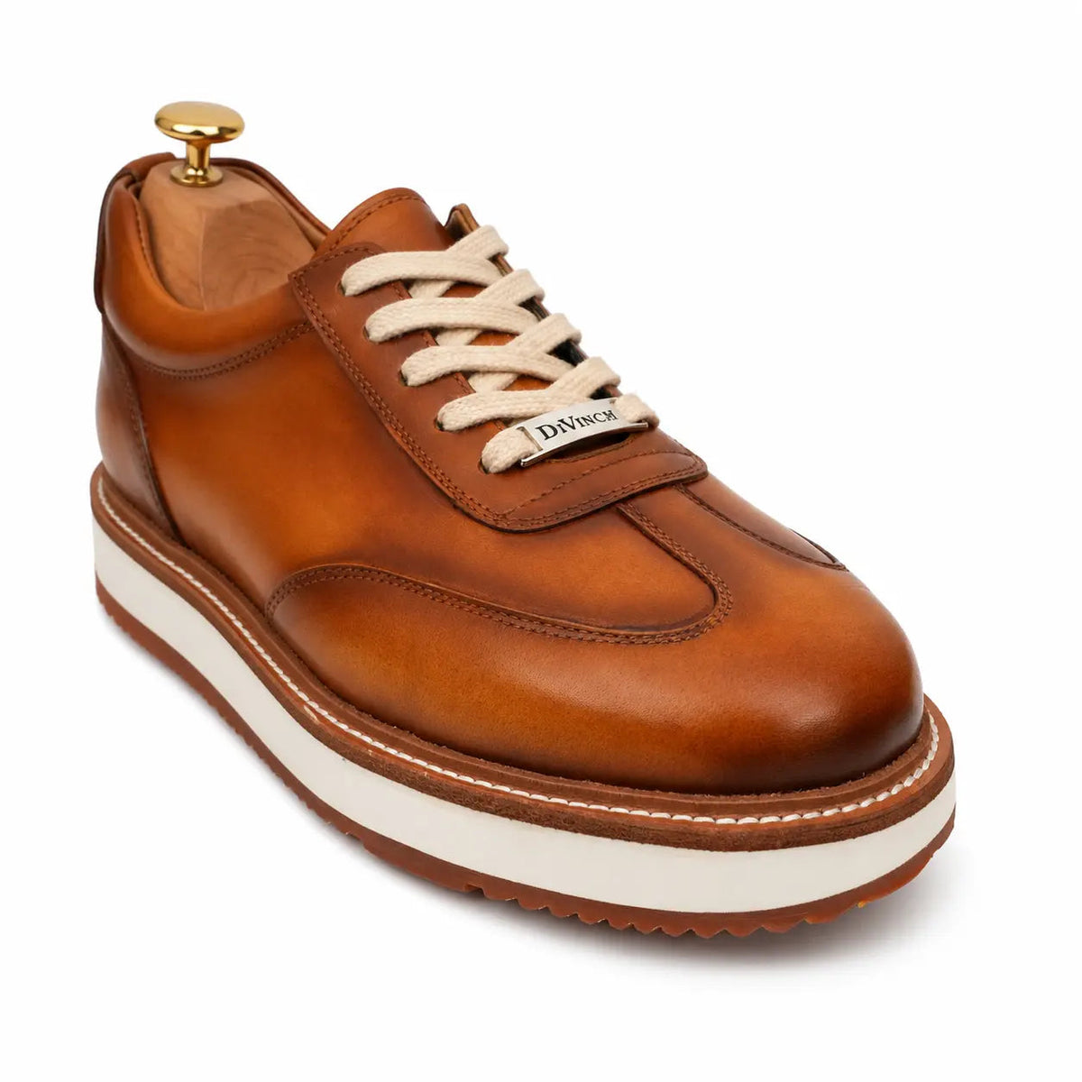Burnished Cognac Platform Derby Sneaker DIVINCH