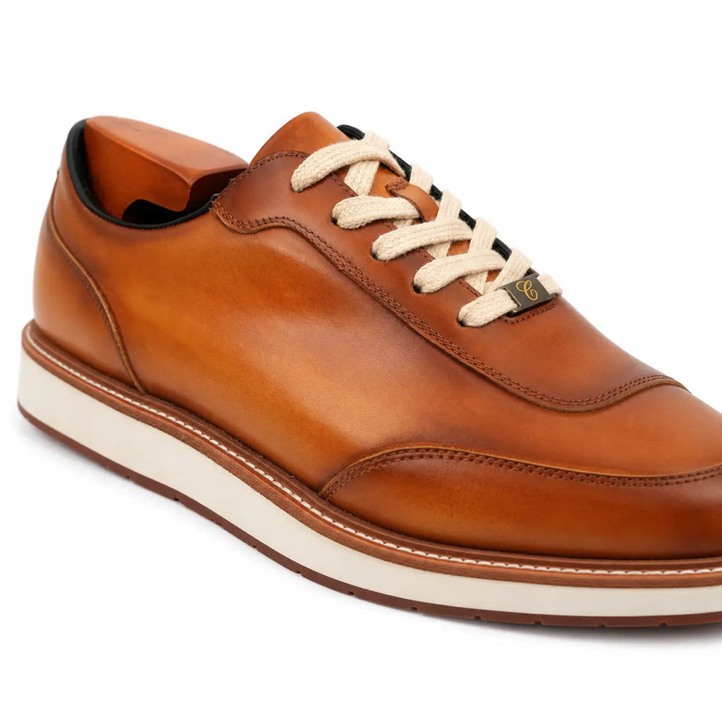 Burnished Cognac Platform Derby Sneaker DIVINCH