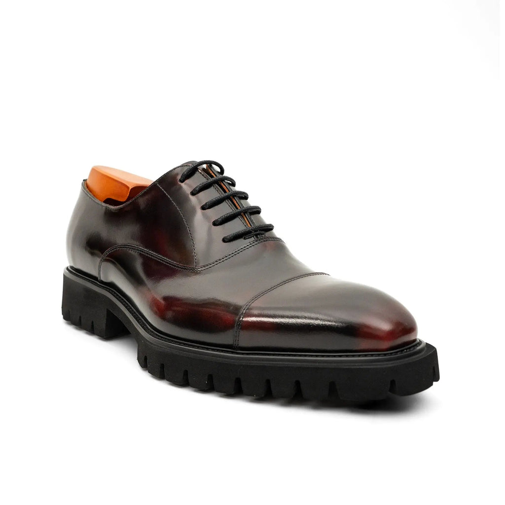Burnished Glazed Calf Lug-Sole Oxford DIVINCH