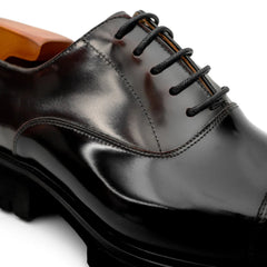 Burnished Glazed Calf Lug-Sole Oxford DIVINCH