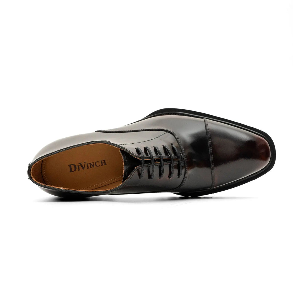 Burnished Glazed Calf Lug-Sole Oxford DIVINCH