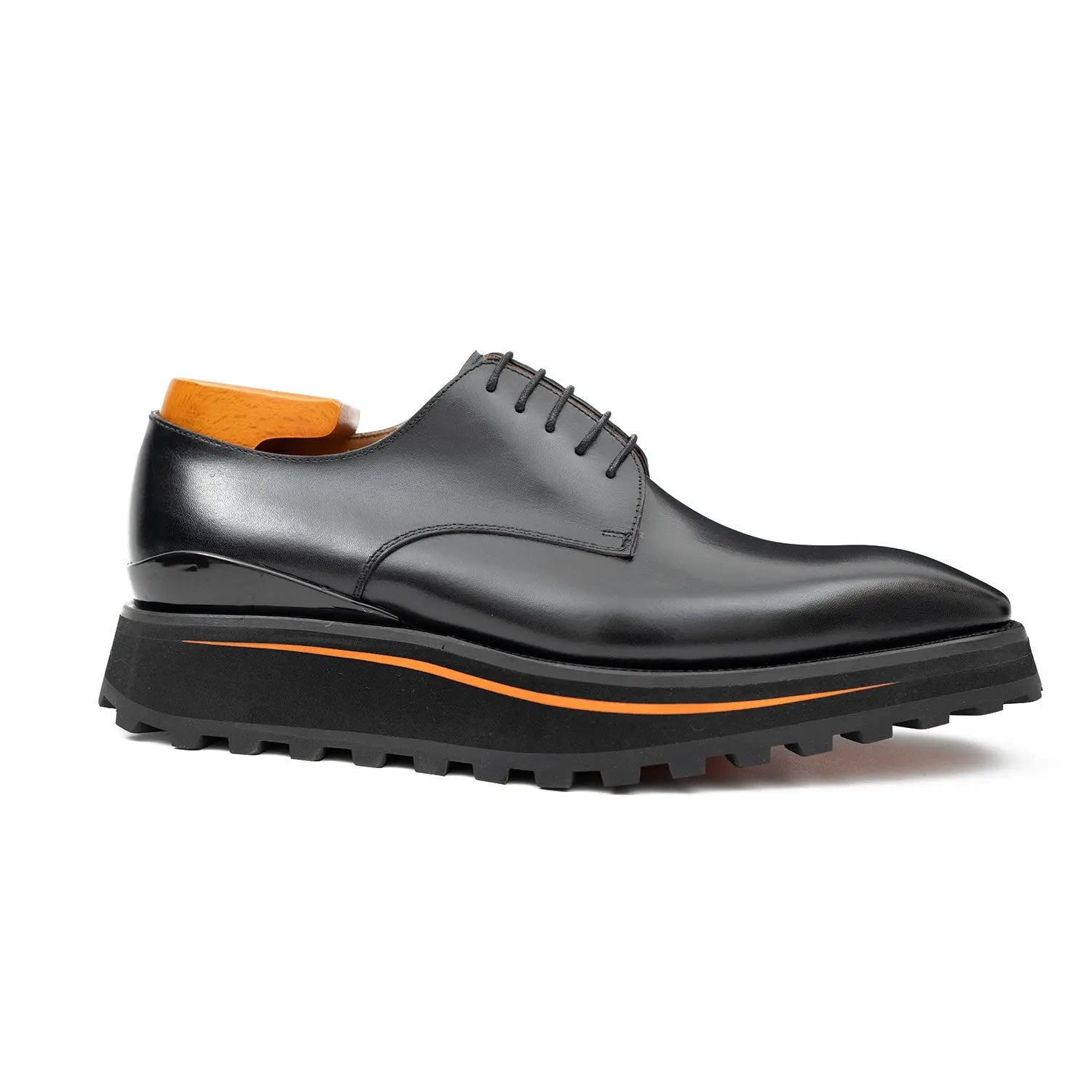 Calf leather business dress derby shoes Black Divinch