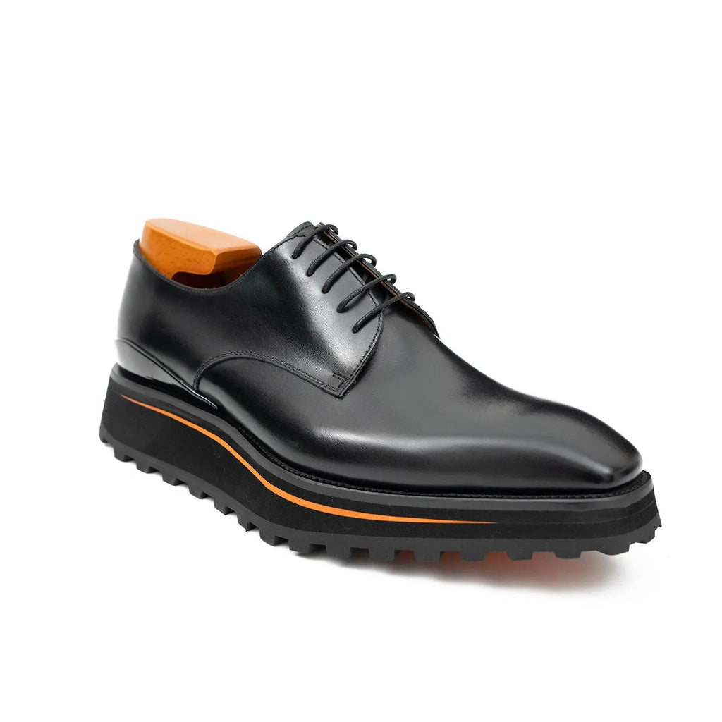 Calf leather business dress derby shoes Black Divinch