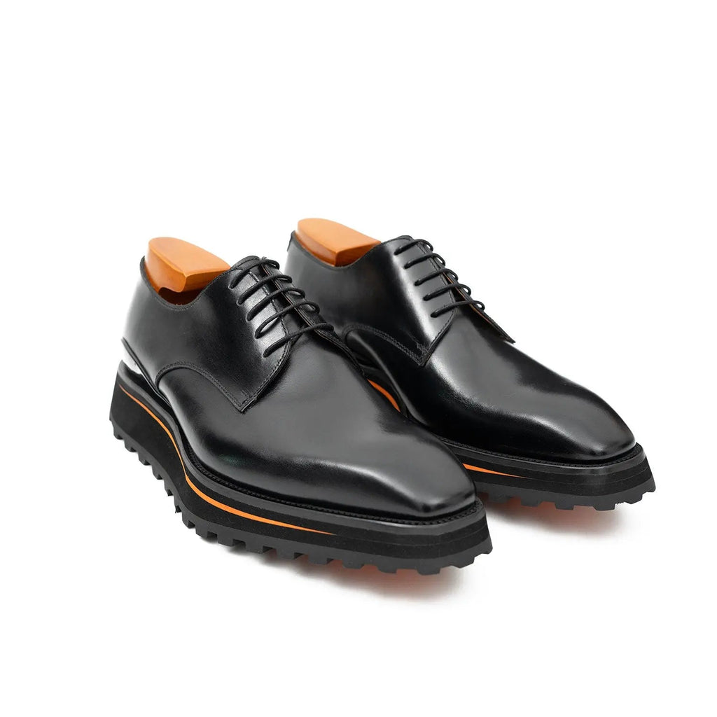 Calf leather business dress derby shoes Black Divinch
