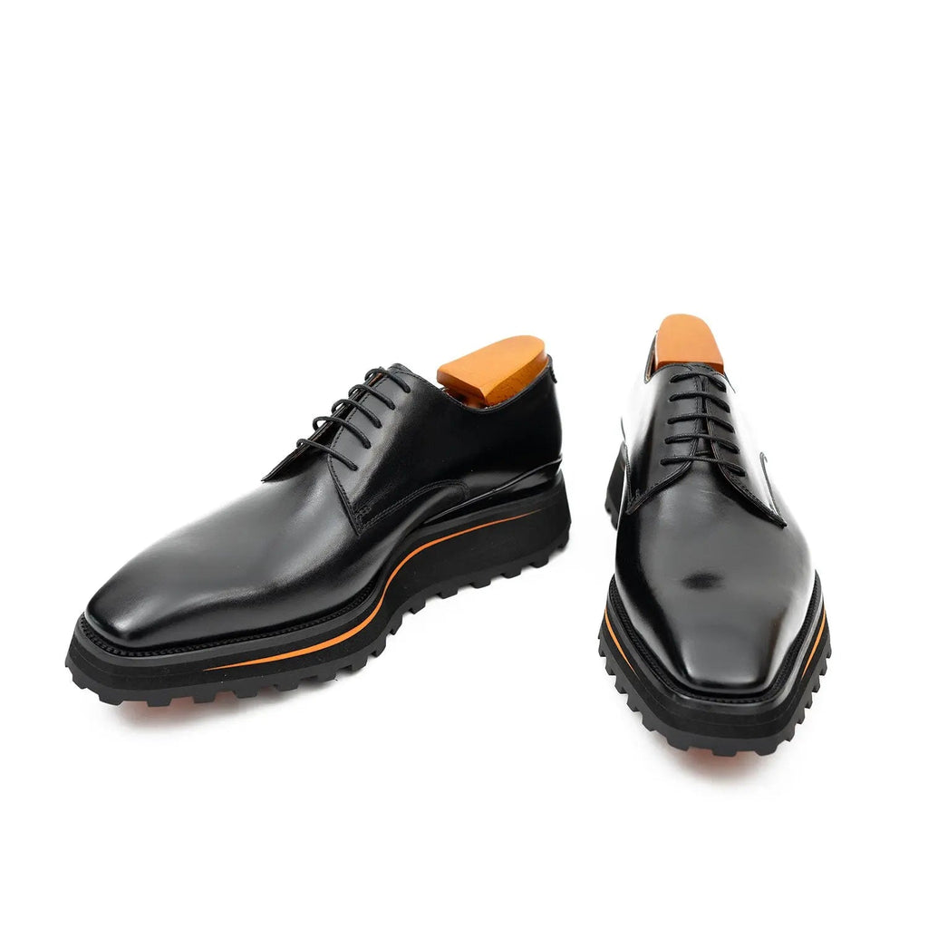Calf leather business dress derby shoes Black Divinch