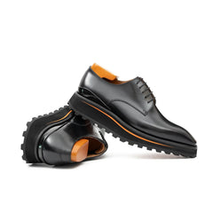 Calf leather business dress derby shoes Black Divinch