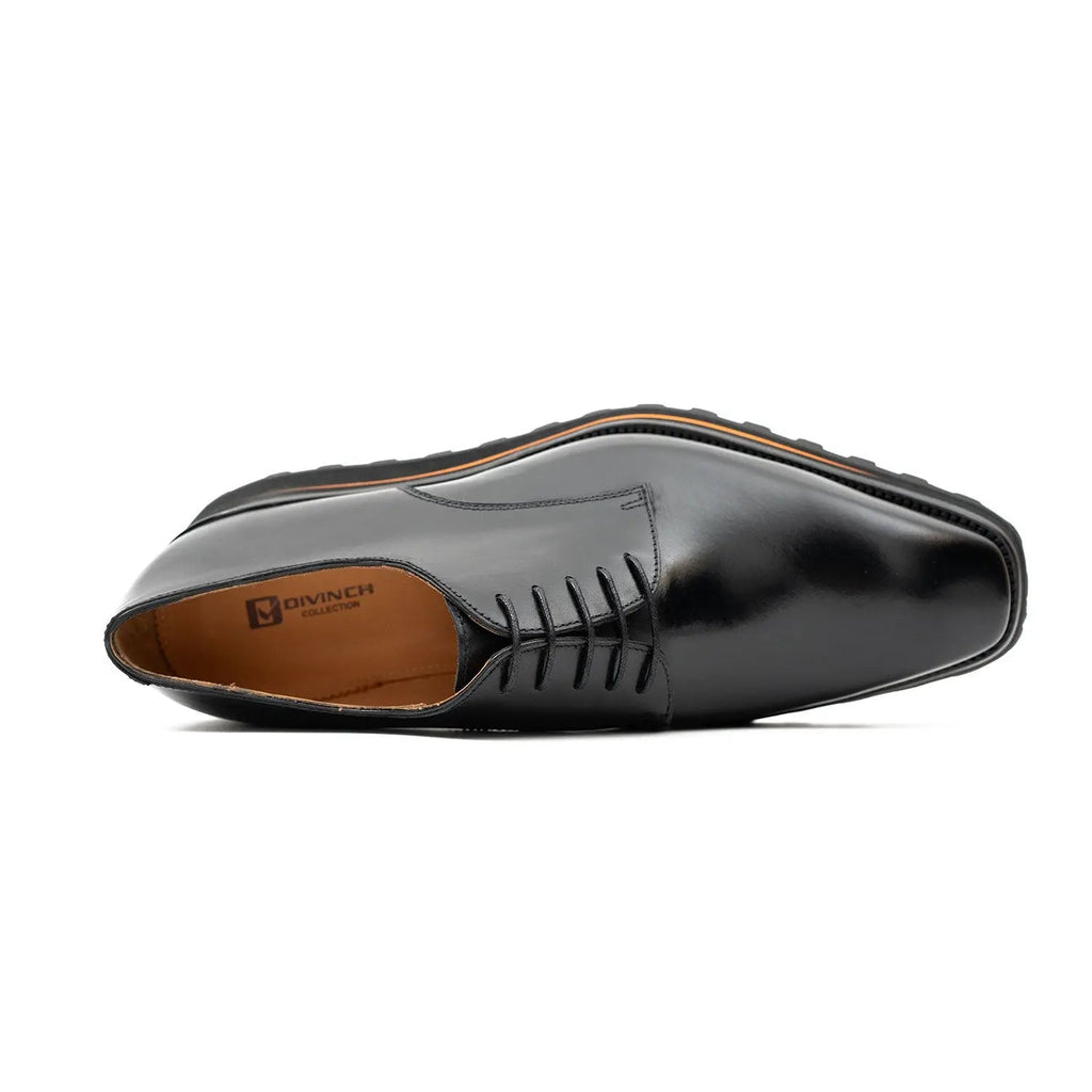 Calf leather business dress derby shoes Black Divinch