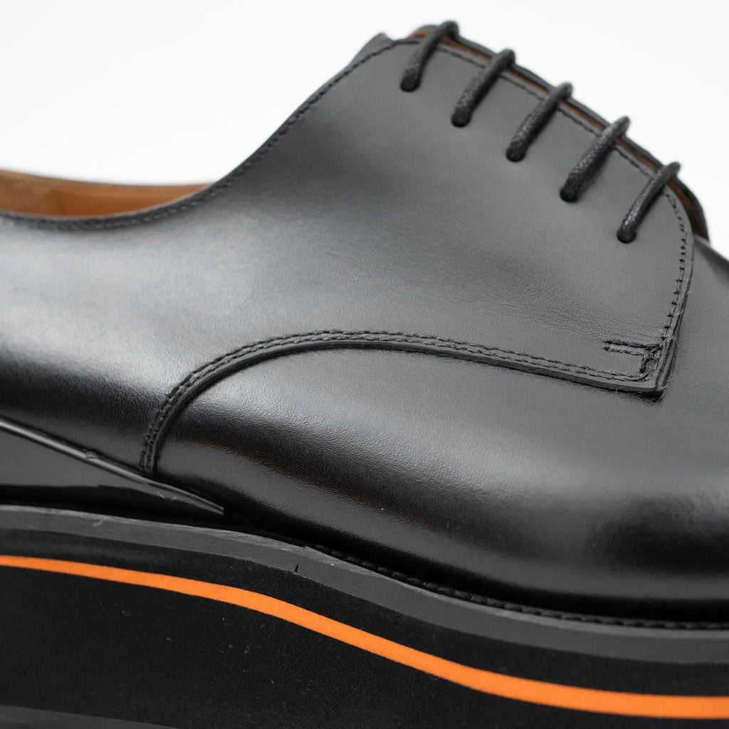 Calf leather business dress derby shoes Black Divinch