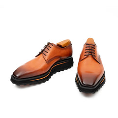 Calf leather business dress derby shoes Brown Divinch
