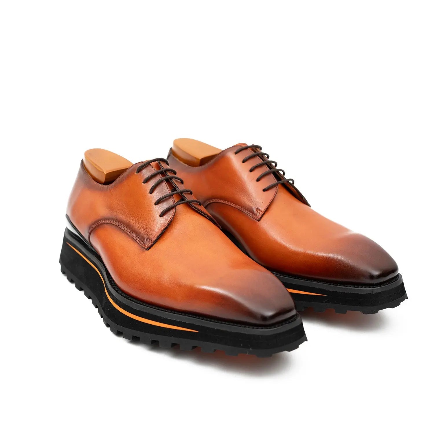 Calf leather business dress derby shoes Brown Divinch