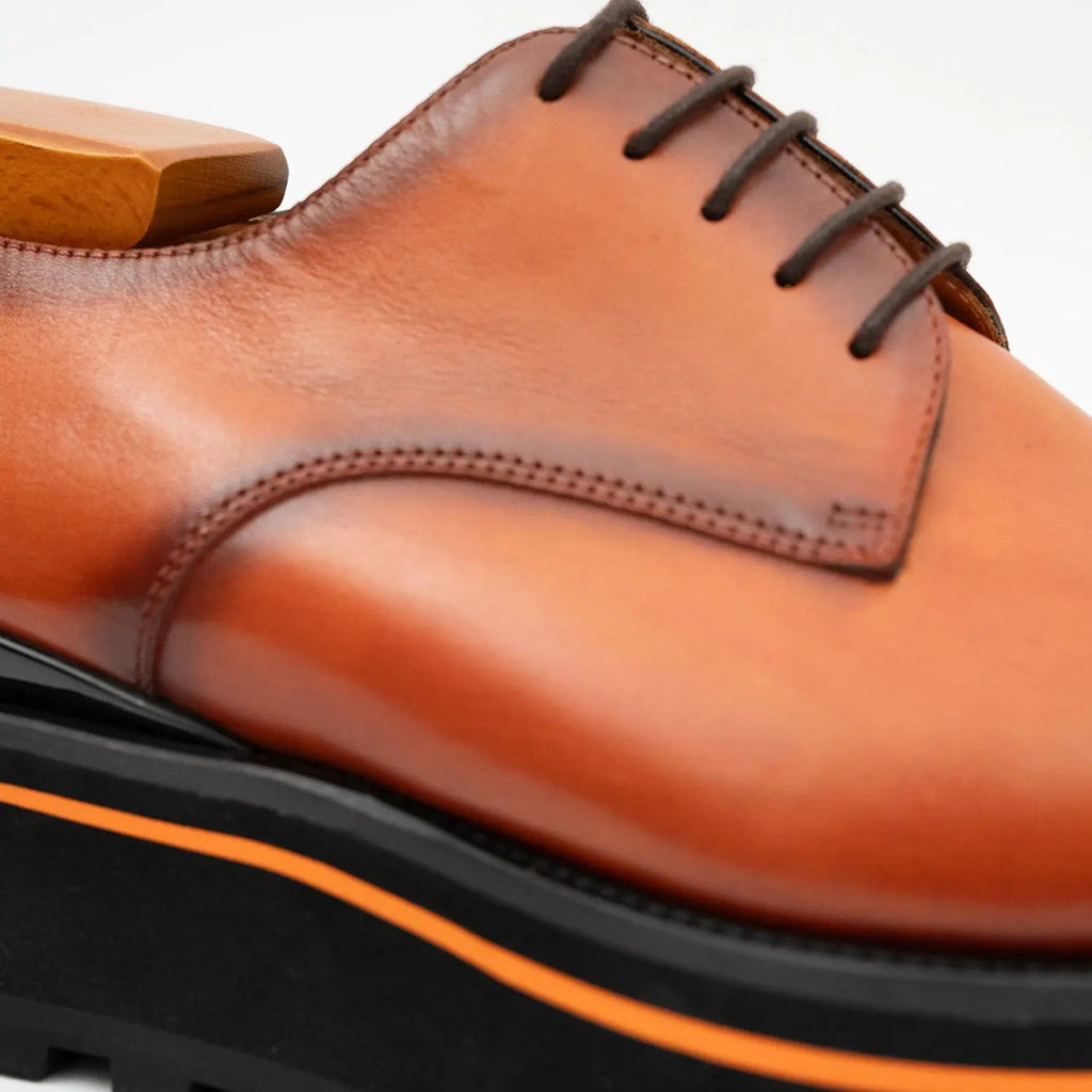 Calf leather business dress derby shoes Brown Divinch