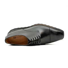 Calf leather dress three quarters derby shoes Black Divinch