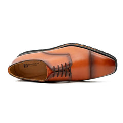 Calf leather dress three quarters derby shoes Brown Divinch