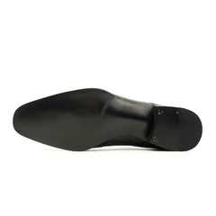 Charcoal Crocodile Double Monk Shoes DIVINCH