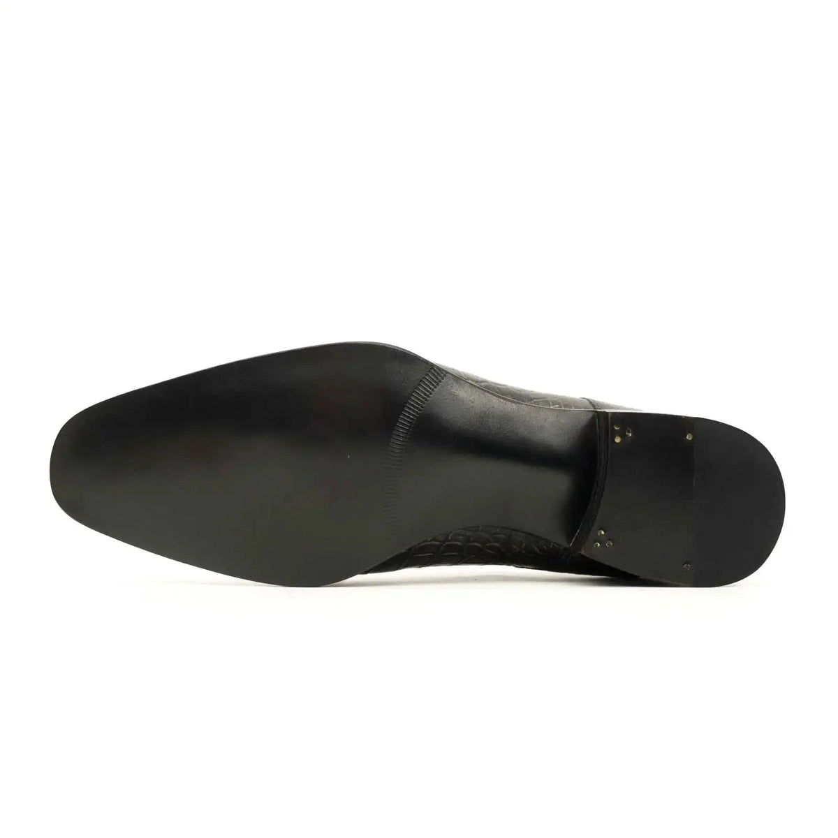 Charcoal Crocodile Double Monk Shoes DIVINCH