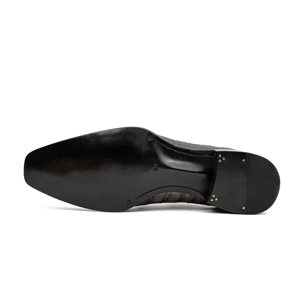 Charcoal Crocodile Oxford Shoes DIVINCH