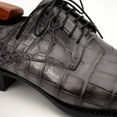 Charcoal Crocodile-Textured Derby DIVINCH