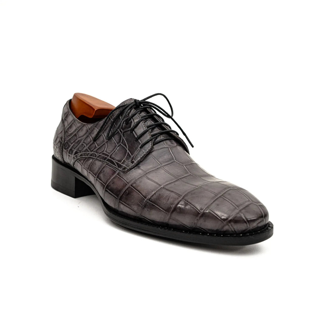 Charcoal Crocodile-Textured Derby DIVINCH