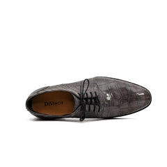 Charcoal Crocodile-Textured Derby DIVINCH