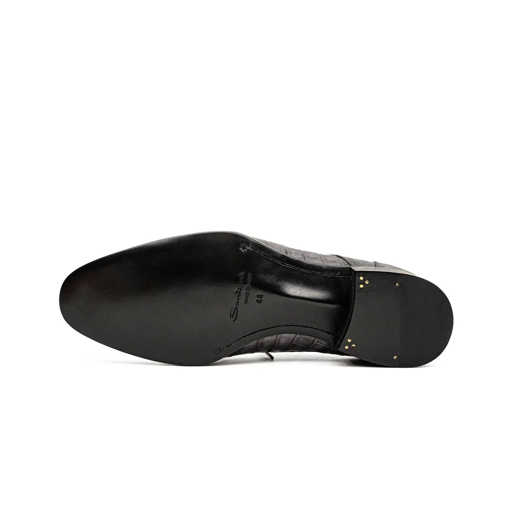 Charcoal Crocodile-Textured Derby DIVINCH