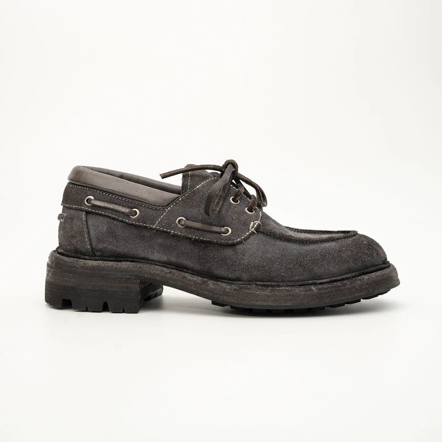 Charcoal Washed Horse Leather Casual Shoe DIVINCH