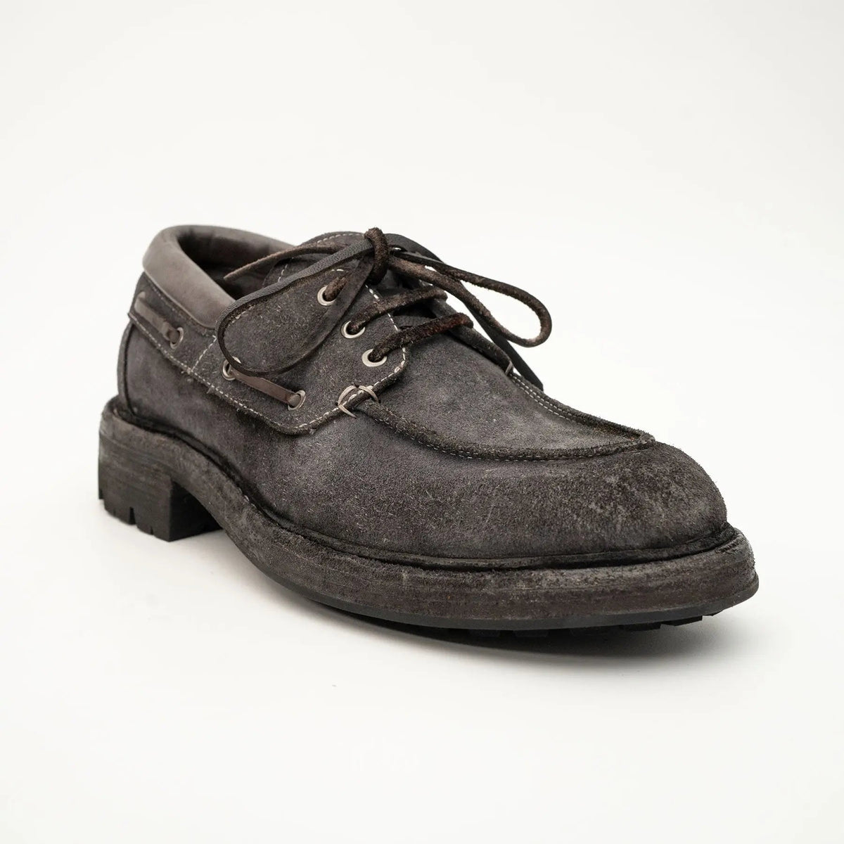 Charcoal Washed Horse Leather Casual Shoe DIVINCH