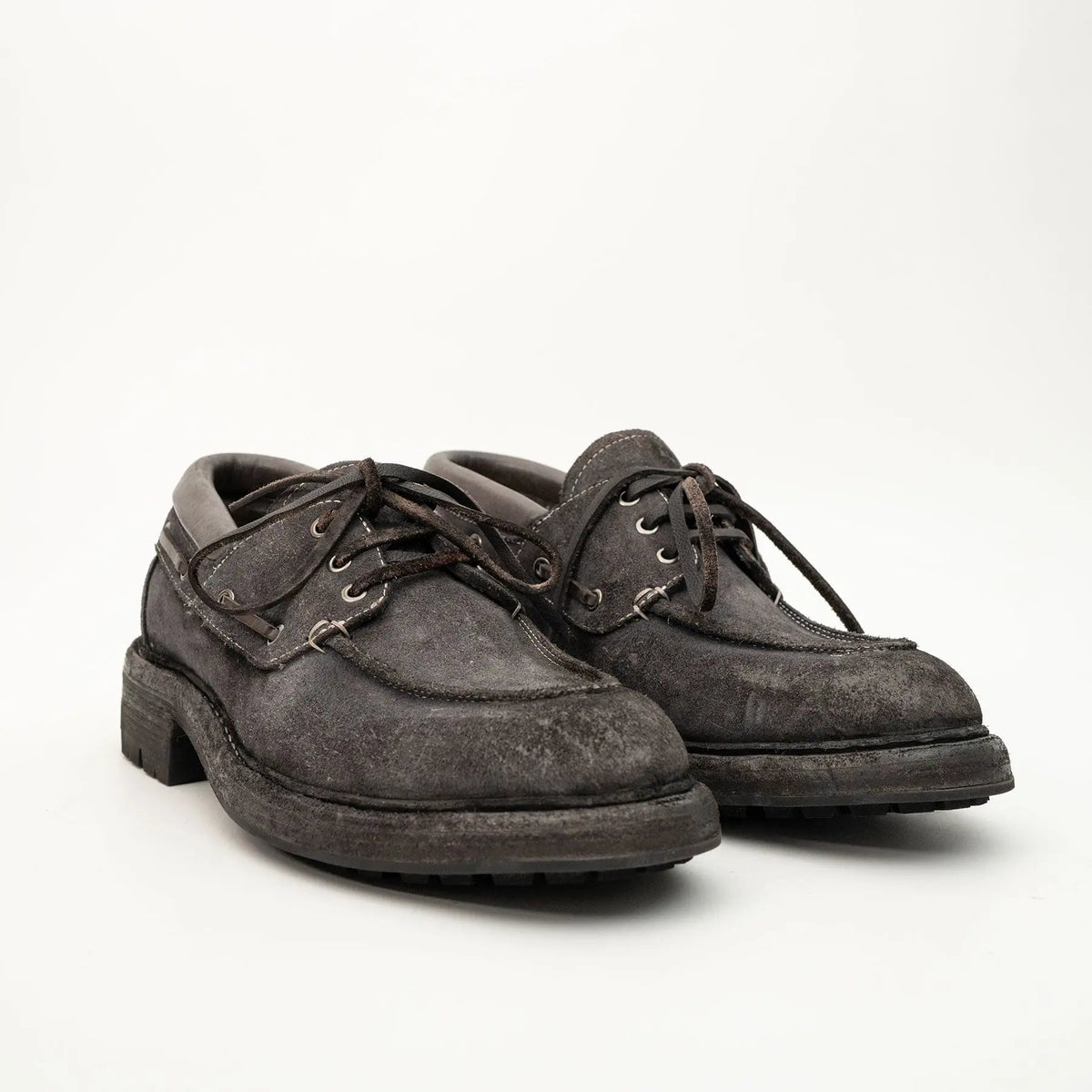 Charcoal Washed Horse Leather Casual Shoe DIVINCH