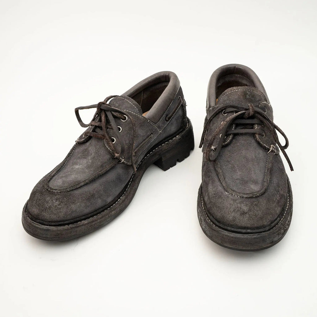Charcoal Washed Horse Leather Casual Shoe DIVINCH