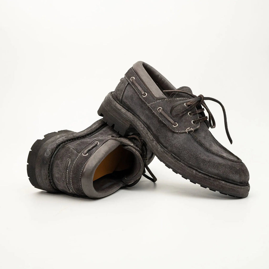 Charcoal Washed Horse Leather Casual Shoe DIVINCH