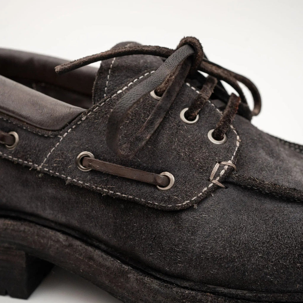 Charcoal Washed Horse Leather Casual Shoe DIVINCH