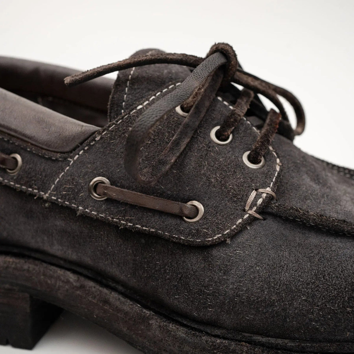Charcoal Washed Horse Leather Casual Shoe DIVINCH
