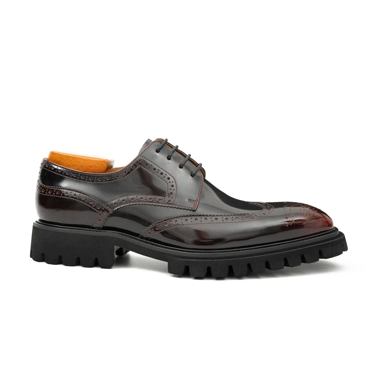 Claret derby brogue shoes DIVINCH