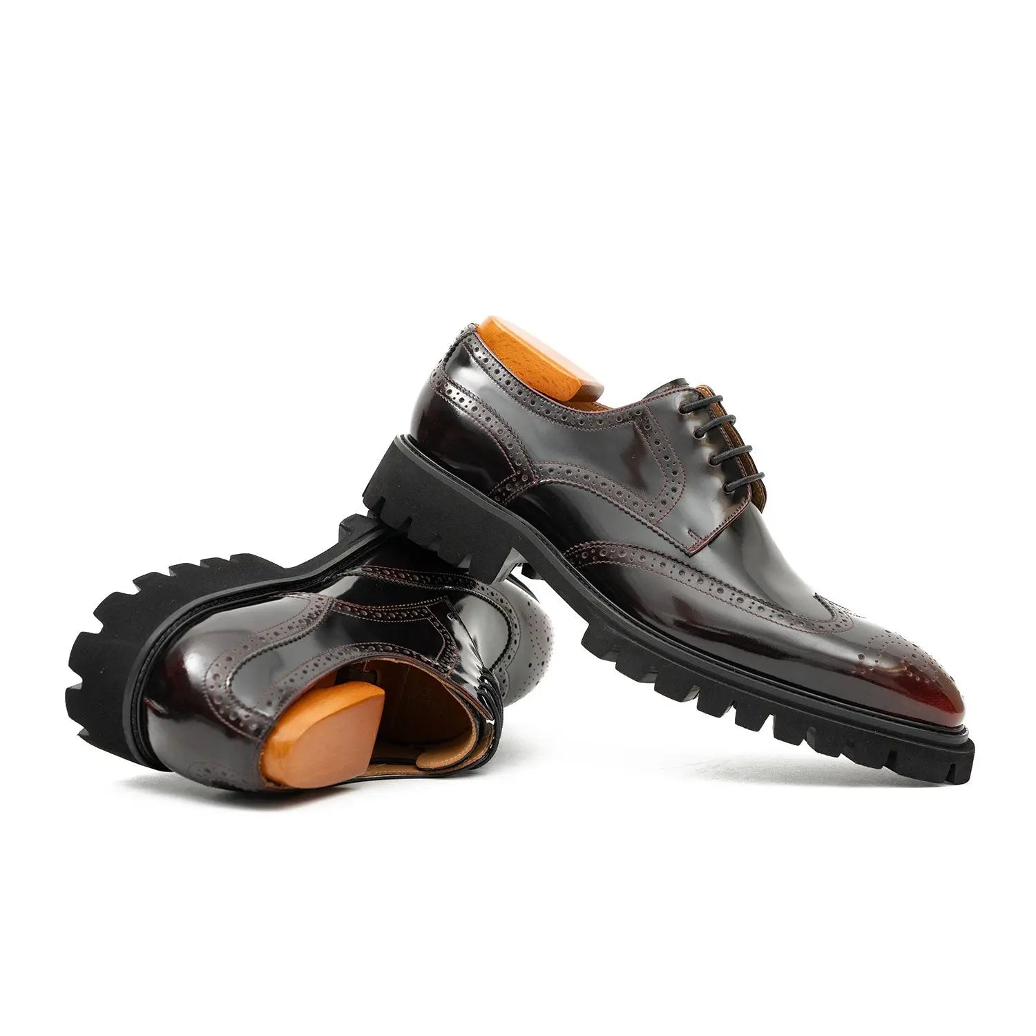 Claret derby brogue shoes DIVINCH