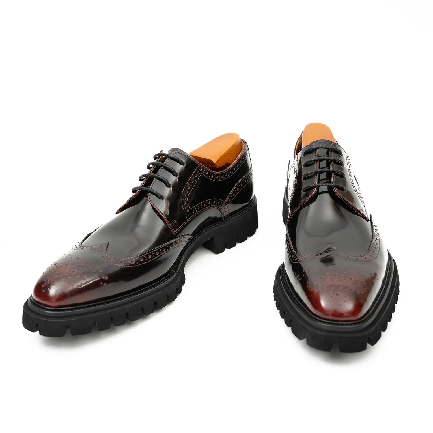 Claret derby brogue shoes DIVINCH