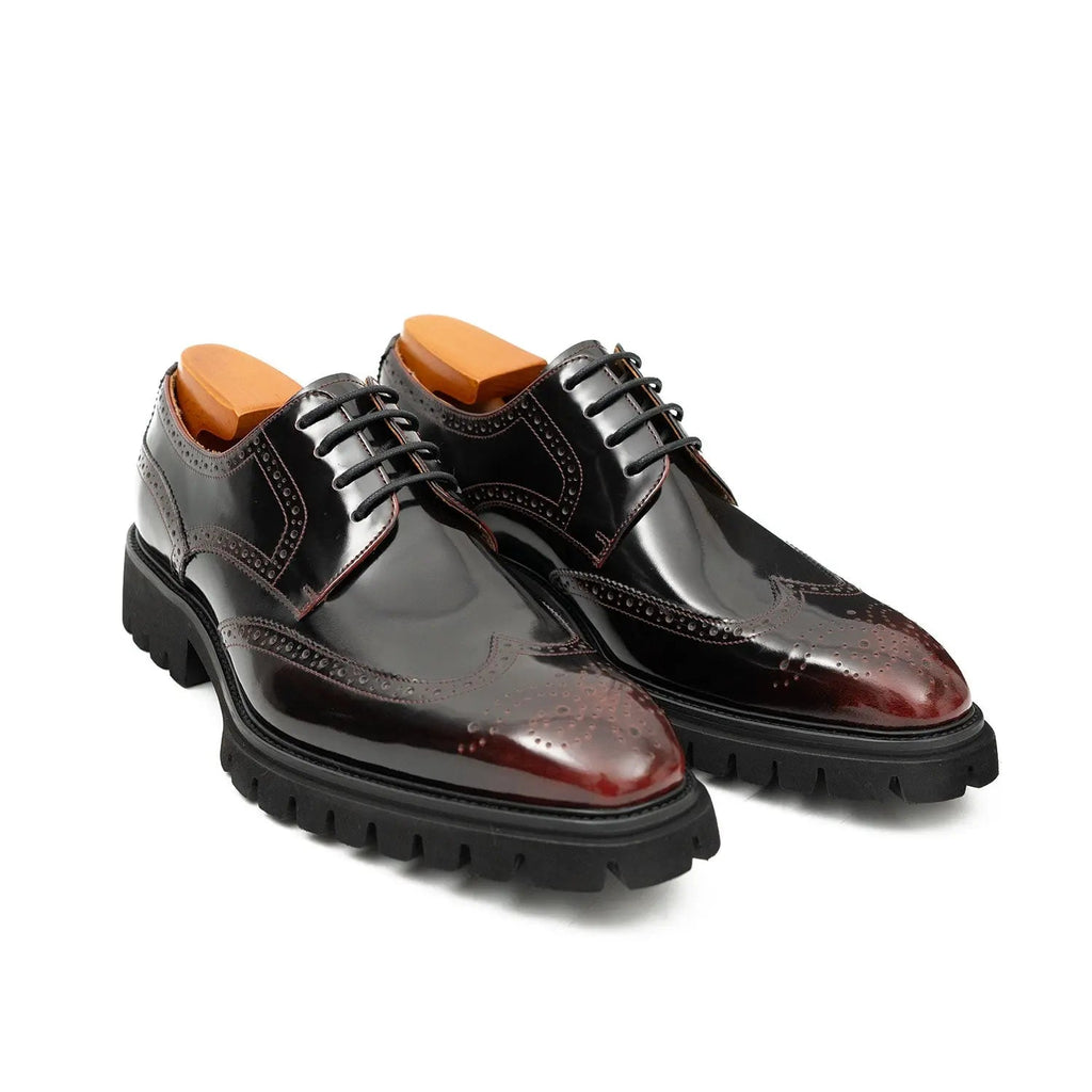 Claret derby brogue shoes DIVINCH