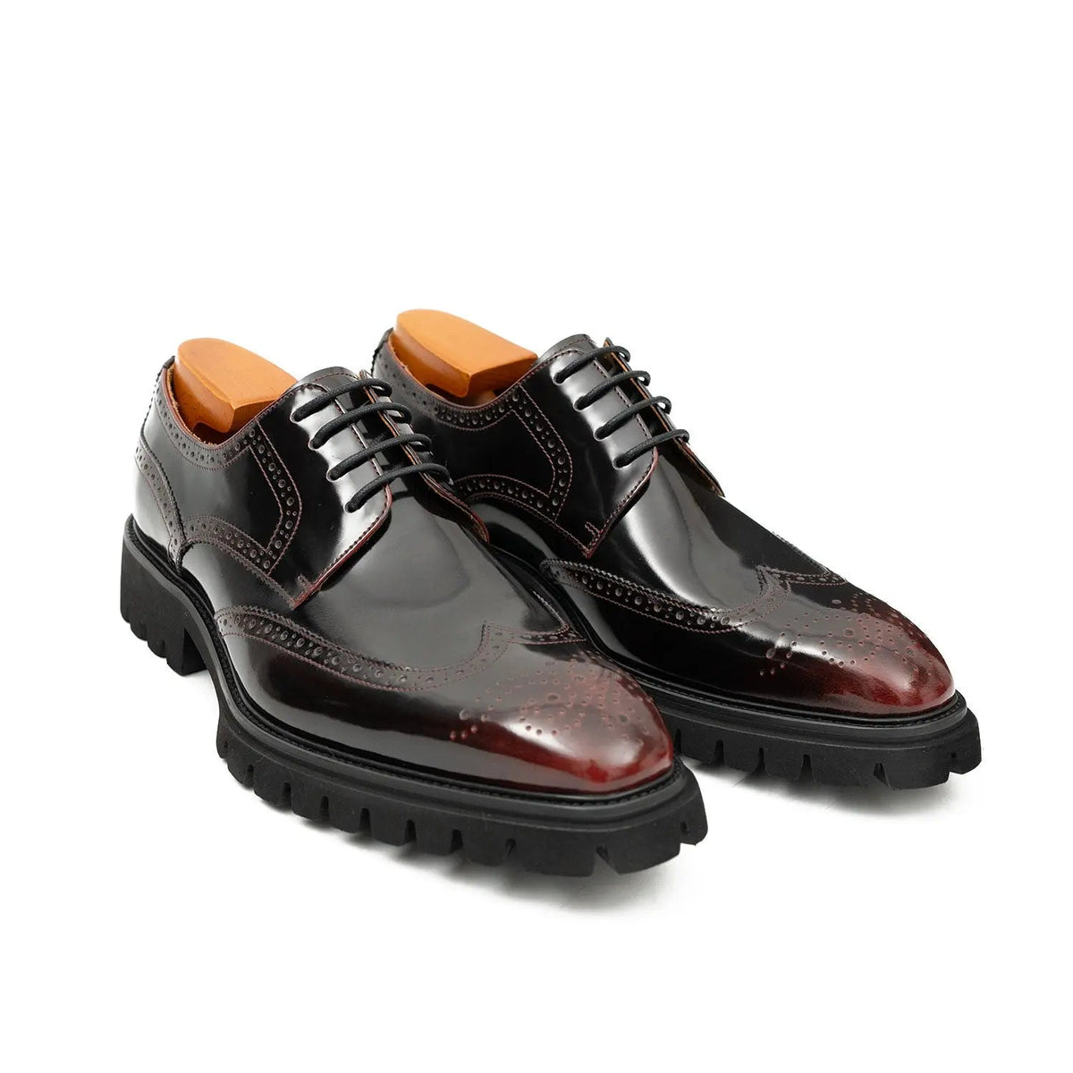 Claret derby brogue shoes DIVINCH