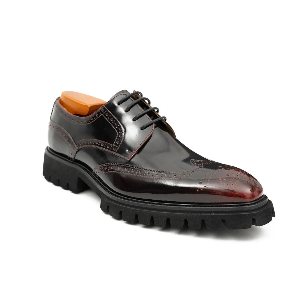 Claret derby brogue shoes DIVINCH