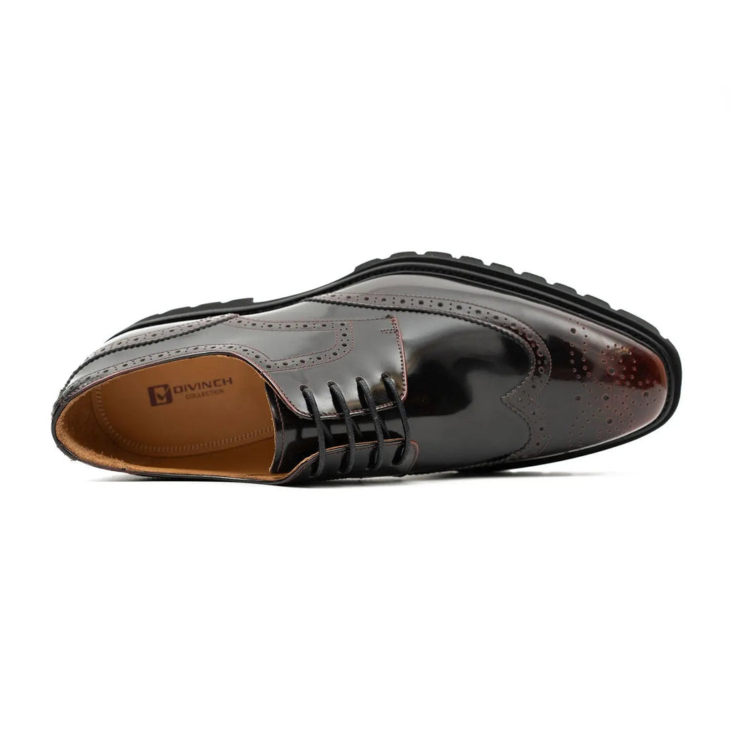 Claret derby brogue shoes DIVINCH