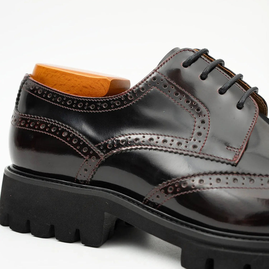 Claret derby brogue shoes DIVINCH