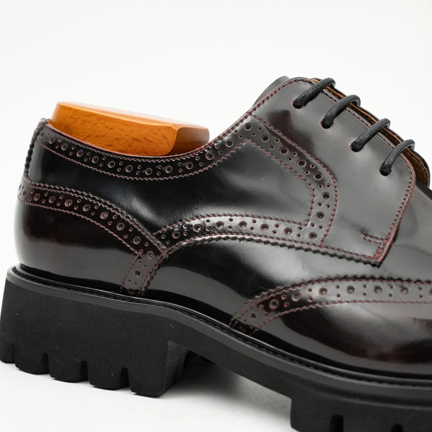 Claret derby brogue shoes DIVINCH
