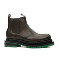 Coffee Chelsea Boots Green Lug Sole DIVINCH