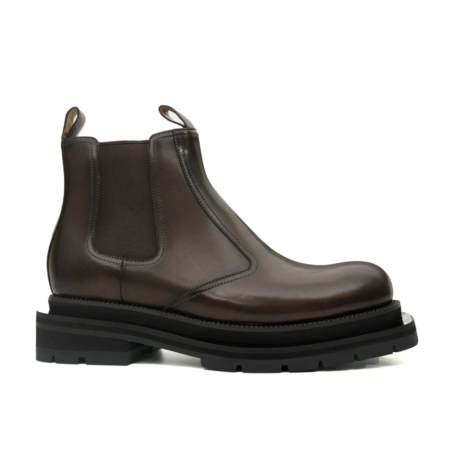 Coffee Chelsea Green Lug Boots DIVINCH