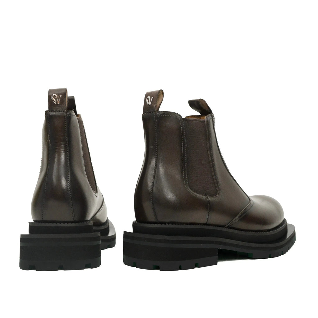 Coffee Chelsea Green Lug Boots DIVINCH