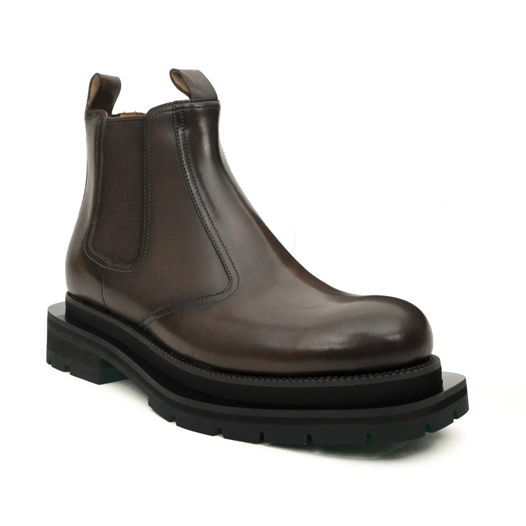 Coffee Chelsea Green Lug Boots DIVINCH