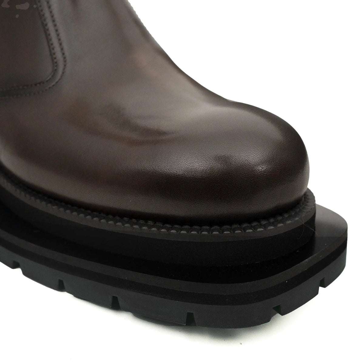 Coffee Chelsea Green Lug Boots DIVINCH
