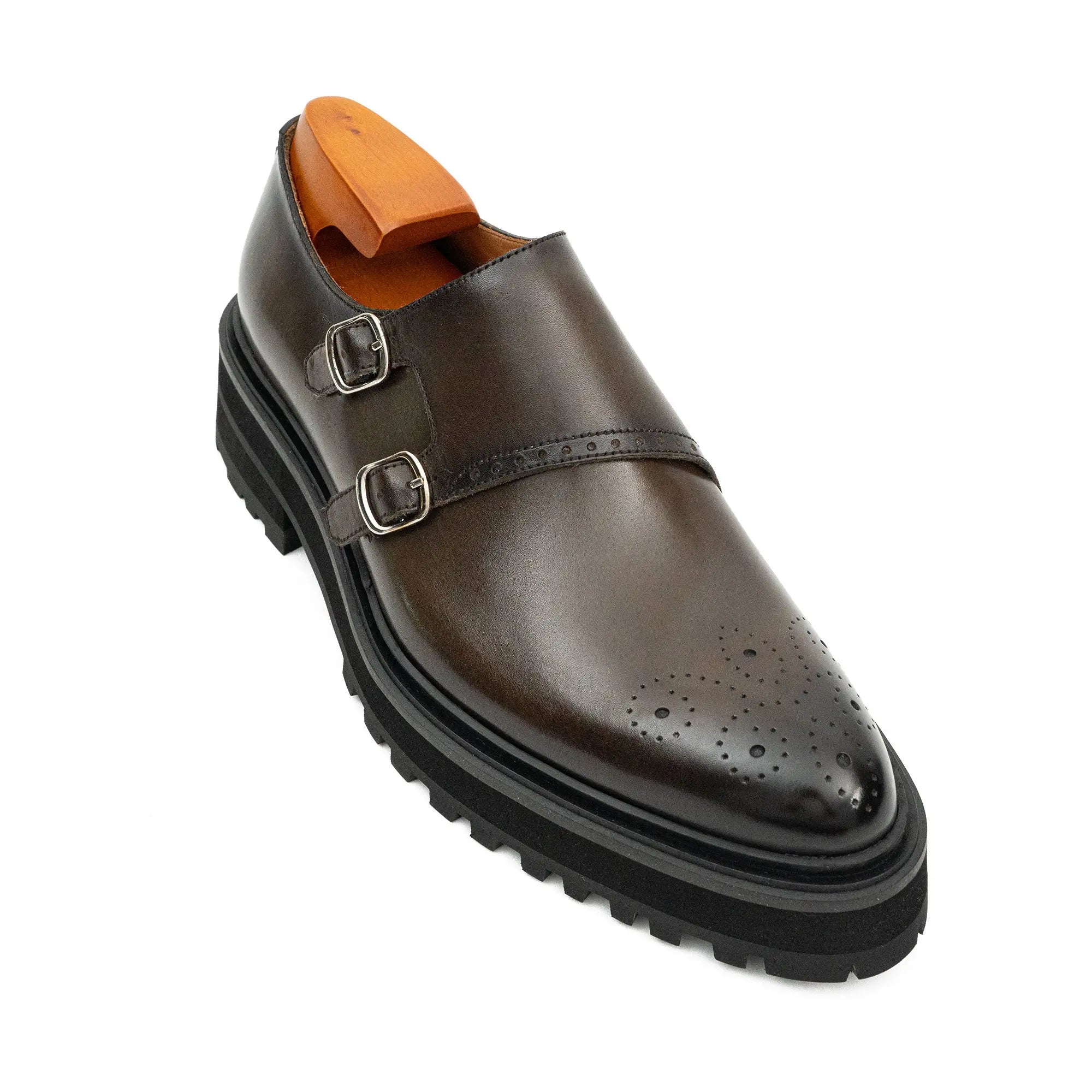 Coffee Double - Monk Chunky Loafers Divinch