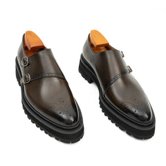 Coffee Double - Monk Chunky Loafers Divinch